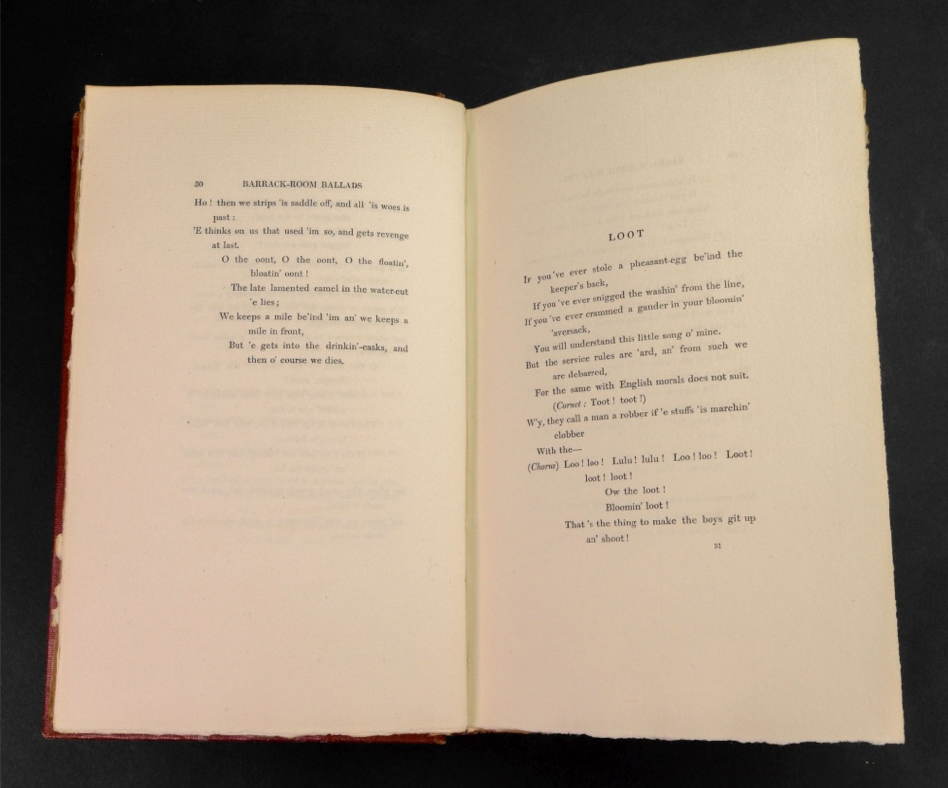 KIPLING (Rudyard) Barrack - Room Ballads, 1892, Methuen & Co, original gilt cloth, t.e.g. - Bild 2 aus 3
