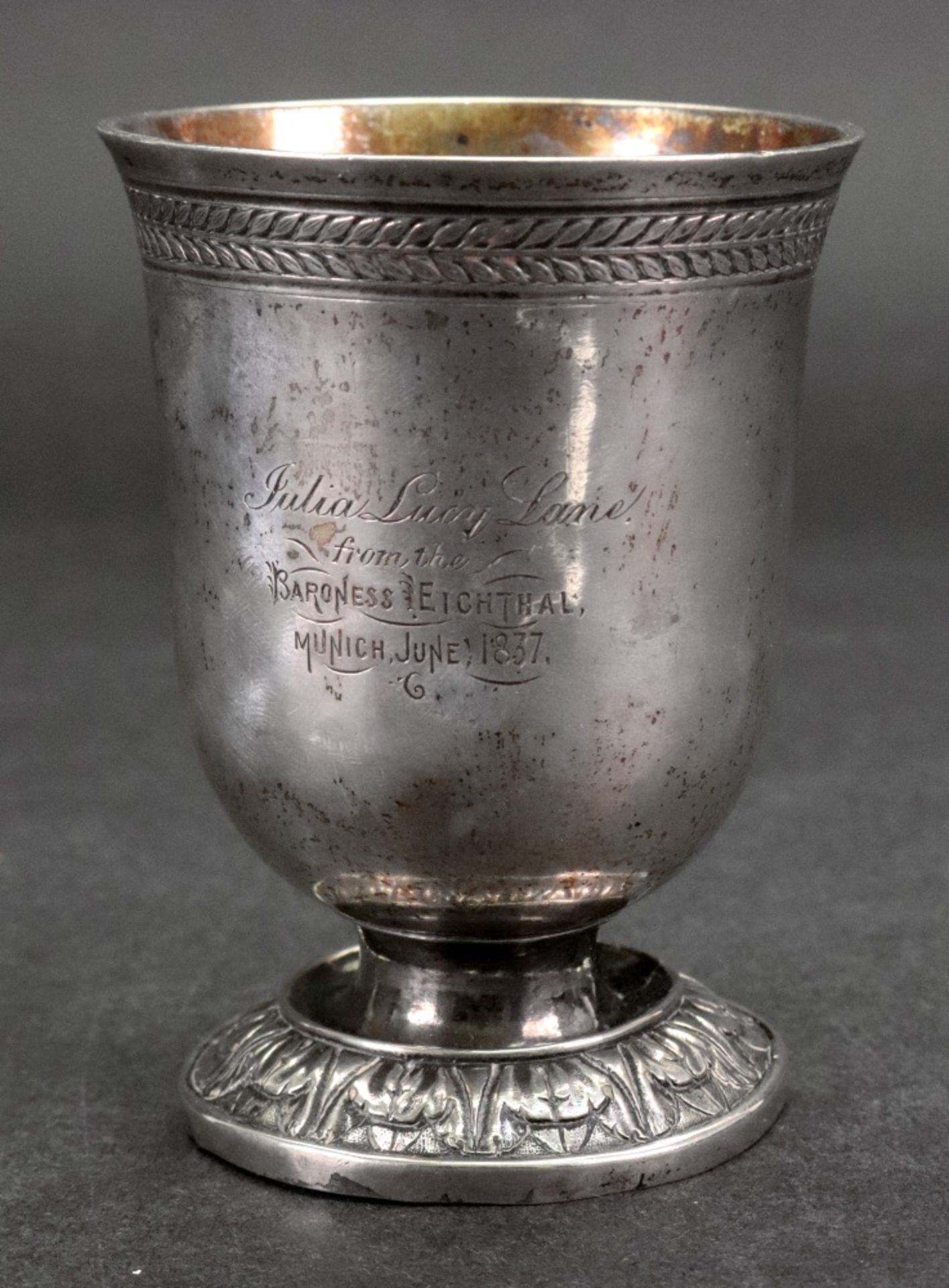 A German silver cup, circa 1830,