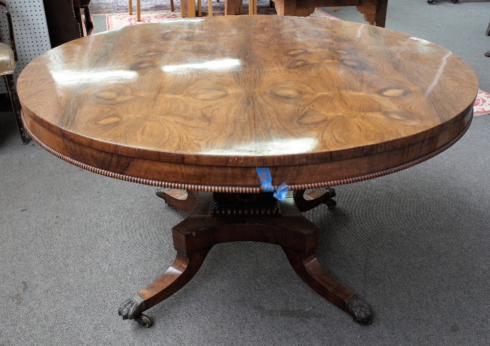 A William IV rosewood centre table,