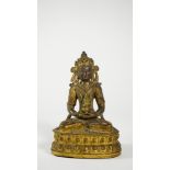 A gilt-brass figure of Buddha, probably 20th century,