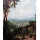 Manner of Claude, An extensive classical landscape, oil on canvas, 59cm x 49cm.