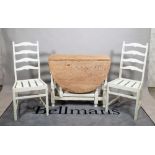 A 20th century white painted oak gate leg table,