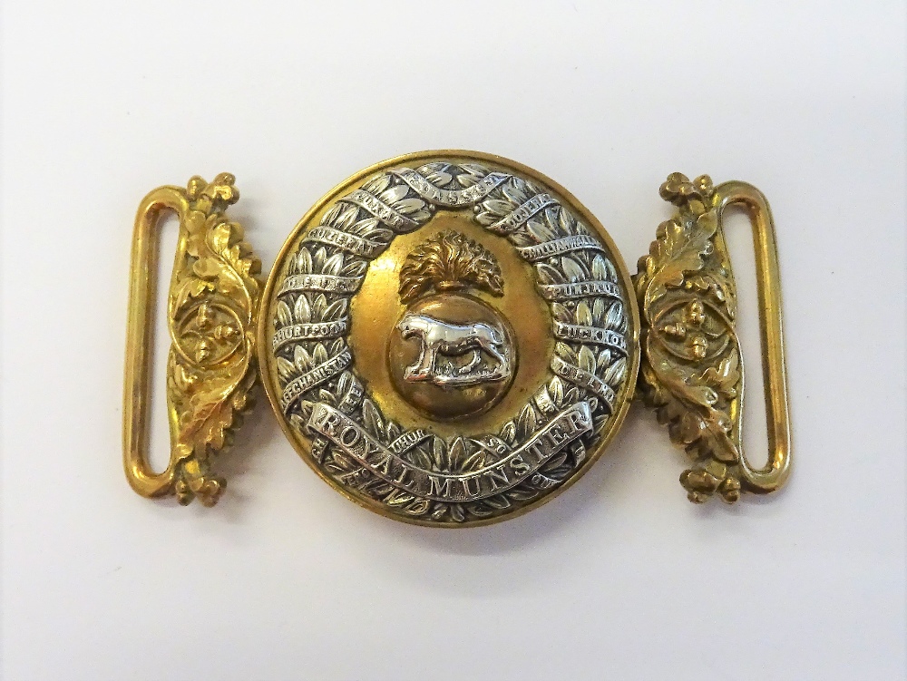 A Royal Munster Fusiliers Officer's waist belt buckle, 1881-1910,