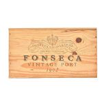 Twelve bottles of 1992 Fonseca vintage port, chateau wooden case, (12).