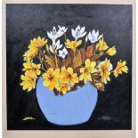 Manner of Hall Thorpe, Still life of flowers in a vase, gouache, unframed, 15.5cm x 15.5cm.