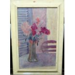 After Pierre Bonnard, Vase de fleurs dans la pénombre, oleograph, 63.5cm x 39cm.