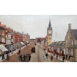 C. Harrison (Late 19th century), Main Street, Darlington, oil on canvas, signed, 60cm x 98cm.