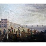 English Provincial School (19th century), View of Brighton seafront near the Chain Pier,