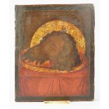 A Russian Icon depicting the severed head of St John the Baptist, late 19th/early 20th century,