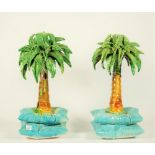 A pair of Katharine Morling pottery candlesticks,