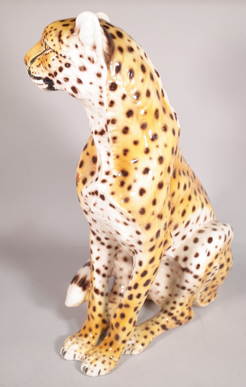 Runzan; a large 20th century ceramic model of a leopard, 64cm high. - Image 2 of 4