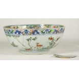 A Chinese famille-verte punch bowl, Kangxi,