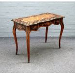A Victorian gilt metal mounted floral marquetry inlaid walnut centre table,