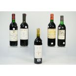 Five bottles of red wine, comprising; 1989 Clerico Barolo, 1993 Chateau Grand Monteil,