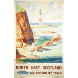 British Railways vintage poster, North East Scotland, circa 1950, indistinctly signed W.C.