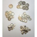 A collection of British pre-decimal, pre-1920 silver coinage,