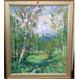 Russian School (20th century), Wooded scene, oil on board, signed and dated '94, 51cm x 42cm.