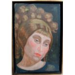 Russian school (early 20th century), head study of a woman, oil on panel,