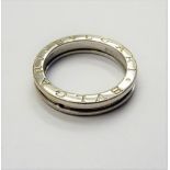 A Bvlgari 18ct white gold band ring,