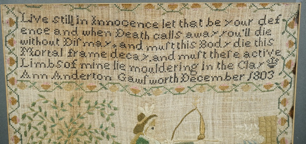 A needlework sampler by Ann Anderton Gawlworth, December 1803, - Image 2 of 3