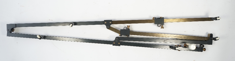 A World War II military brass pantograph in a fitted mahogany case, case 85cm wide. - Image 2 of 4
