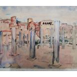 Lucien Jacques (1891-1961), Rome, watercolour over pencil, signed, inscribed and dated 1939,