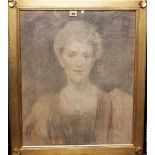 English School, circa 1900, Portrait of a lady, pencil and coloured chalk, 59.5cm x 49cm.