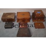 A quantity of mostly early 20th century canteen boxes, (lacking contents),