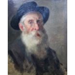 English School (19th century), Portrait of a bearded man, possibly a Jewish elder, oil on canvas,