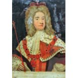 After Sir Godfrey Kneller, Portrait of George II; after Hamilton, Elizabeth Duchess of Hamilton,