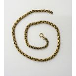 A late Victorian gold neckchain, in a faceted oval link design,