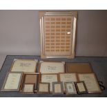 A quantity of 20th century picture frames of various sizes, the largest 62cm wide x 83cm high,
