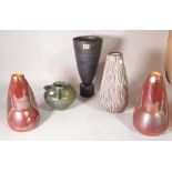 Ceramics; a group of five 20th century studio pottery vases, to include a pair,
