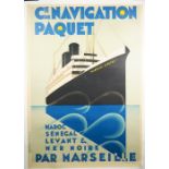 Max Ponty (1904-1972), Cie De Navigation Paquet par Marseille, circa 1924,