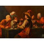 After Théodore Rombouts, The Card Players, oil on canvas, 58cm x 78cm.