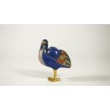 A Chinese cloisonné enamel quail censer and cover, 19th century,