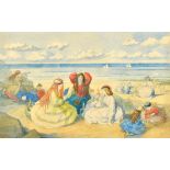Charles Altamont Doyle (1832-1893), Mermaids on the shore, watercolour over pencil, 21.5cm x 34.5cm.
