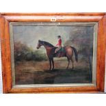 P** Fitzpatrick (19th/20th century), Huntsman on horseback, oil on canvas, signed, 37cm x 50cm.
