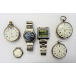 Two gentleman's silver cased, key wind, openfaced pocket watches, London 1858 and London 1875,