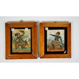 A pair of Victorian decoupage pictures depicting; 'Mr Smith as the pirate of the Black Sea',