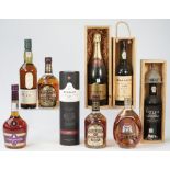 Nine bottles mixed port, whisky and champagne, comprising; 2007 Grahams L.B.V, 1986 Grahams L.B.