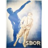 A Bulgarian poster 'SBOR', circa 1930, lithograph in colours, indistinctly signed,