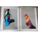 A group of assorted modern pictures and prints, including two colour screenprints by Bob Smyth,
