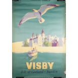 Swedish Tourism poster 'Visby, Isle of Gotland, Sweden', circa 1950, lithograph in colours,