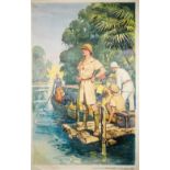 Maurice Toussaint, rare pre-printed poster depicting troops from the colonies,