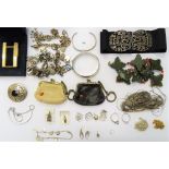 Silver and other jewellery and further items, comprising; two charm bracelets, two bangles,