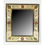 A 19th century rectangular wall mirror with a wide gilt foliate decorated border, 38cm x 33cm.