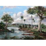 Attributed to Philippe Chartrand (1825-1889), A Cuban landscape, oil on canvas,
