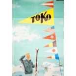 Toko Ski Wax, advertising poster, circa 1950, lithograph in colours, 97cm x 66cm, rolled.