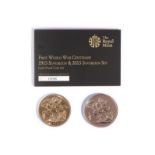 A Royal Mint, gold two coin set,